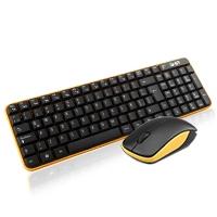 COMBO TECLADO MULTIMEDIA Y MOUSE OPTICO GHIA / GT4000NA / INALAMBRICO / RECEPTOR USB / NEGRO CON AMARILLO