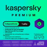 ESD KASPERSKY PREMIUM 3 DISP 2 CUENTAS KPM 1 AÑO