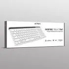 TECLADO ACTECK INSPIRE TREK TI747 / INALAMBRICO / MULTIDISPOSITIVO DUAL / WINDOWS - MAC -ANDROID / ESPAÑOL / 99 TECLAS / MULTIMEDIA / DONGLE USB - BT 5.1 - CABLE USB / RECARGABLE / BLANCO / AC-940115