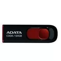 MEMORIA ADATA 64GB USB 2.0 C008 RETRACTIL NEGRO-ROJO