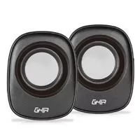 BOCINA PARA PC 2.0 GHIA / NEGRA / AUDIO 3.5MM / ALIMENTACION USB / 2W x2