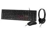 TECLADO/MOUSE USB Y DIADEMA  3.5MM PERFECT CHOICE NEGRO